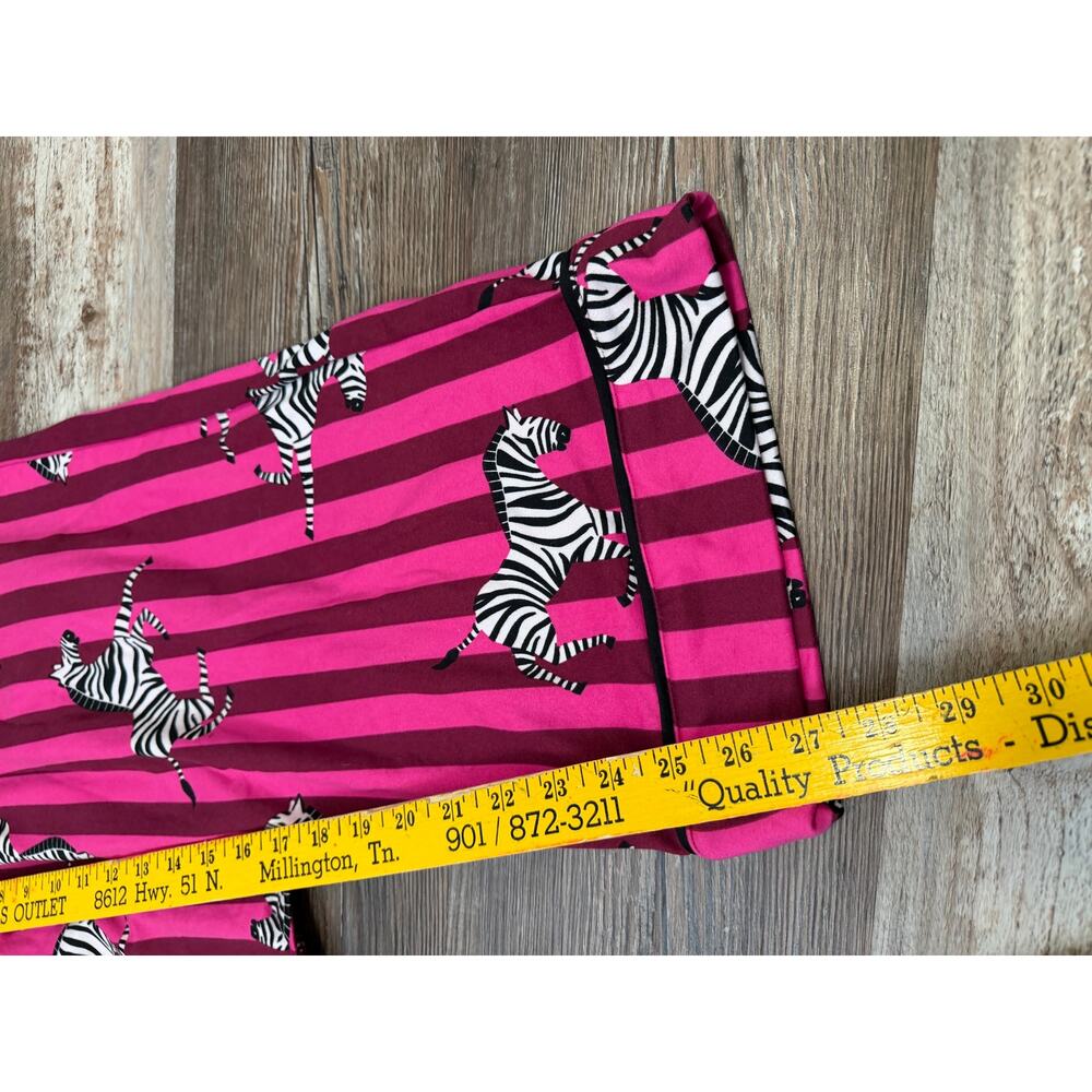 Room Service Womens Pajama Set Pink Zebra sz XL Lounge Sleepwear Soft Cozy EUC - Picture 5 of 8